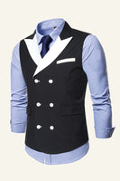 Load image into Gallery viewer, Grey Peak Lapel Double Breasted Men's Suit Vest