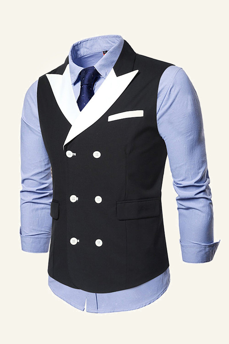 Load image into Gallery viewer, Grey Peak Lapel Double Breasted Men's Suit Vest