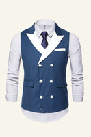 Load image into Gallery viewer, Grey Peak Lapel Double Breasted Men's Suit Vest
