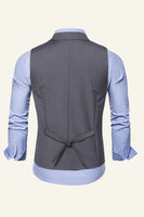 Load image into Gallery viewer, Grey Peak Lapel Double Breasted Men's Suit Vest