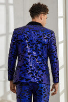 Load image into Gallery viewer, Shawl Lapel One Button Royal Blue Sequins Men's 2 Pieces Suits