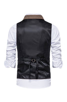 Load image into Gallery viewer, Single Breasted Lapel Navy Men's Suit Vest