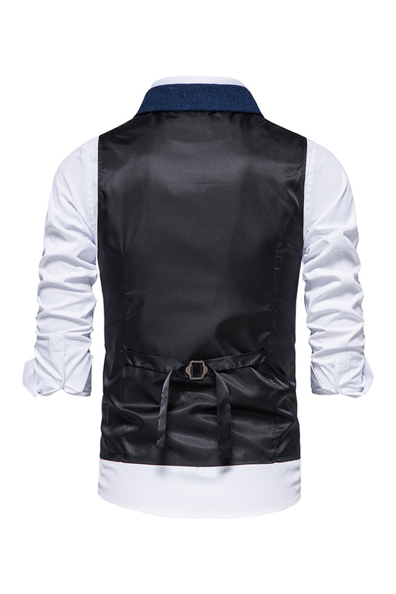 Load image into Gallery viewer, Single Breasted Lapel Navy Men's Suit Vest