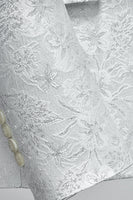 Load image into Gallery viewer, White Jacquard Shawl Lapel 3 Pieces Men's Suits