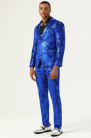 Load image into Gallery viewer, Sparkly Royal Blue Sequins 3 Piece Men's Prom Suits