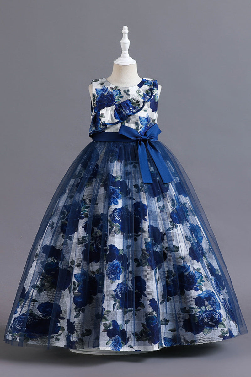 Royal blue and store white flower girl dresses