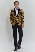 Load image into Gallery viewer, Gold Men's Blazer Slim Fit Solid One Button Business Suit Jacket