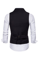 Load image into Gallery viewer, Black Double Breasted Shawl Lapel Men's Suit Vest