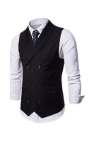 Load image into Gallery viewer, Black Double Breasted Shawl Lapel Men's Suit Vest