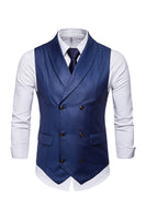 Load image into Gallery viewer, Black Double Breasted Shawl Lapel Men's Suit Vest