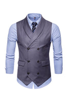 Load image into Gallery viewer, Black Double Breasted Shawl Lapel Men's Suit Vest