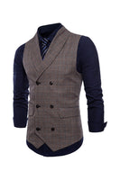 Load image into Gallery viewer, Grey Pinstripe Double Breasted Shawl Lapel Men's Suit Vest
