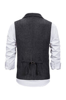 Load image into Gallery viewer, Brown Tweed Single Breasted Notched Lapel Men's Suit Vest