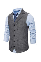 Load image into Gallery viewer, Brown Tweed Single Breasted Notched Lapel Men's Suit Vest