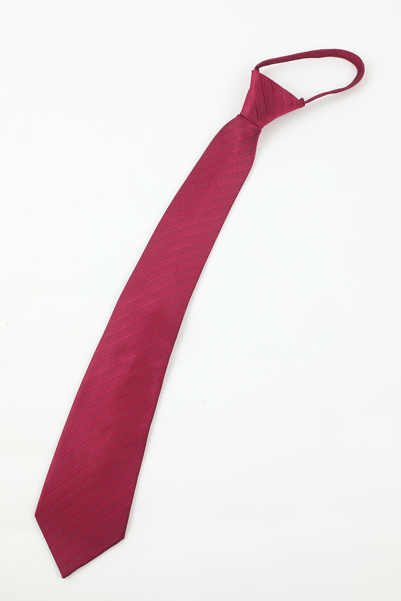 Load image into Gallery viewer, Burgundy Men's 5-Piece Accessory Set Tie and Bow Tie Pocket Square Flower Lapel Pin Tie Clip