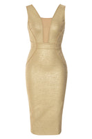 Load image into Gallery viewer, Royal Blue Illusion V-Neck Semi Prom Dress