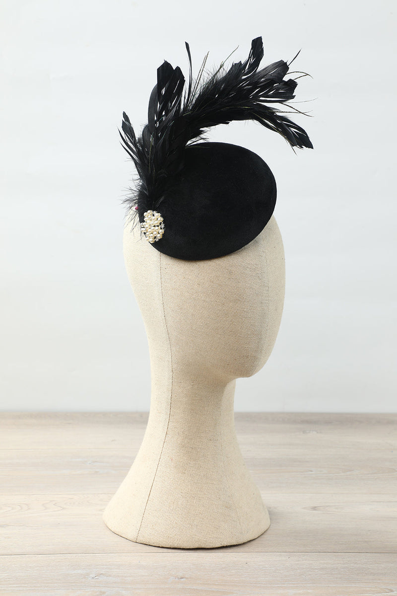 Load image into Gallery viewer, 1920s Black Feather Headpieces