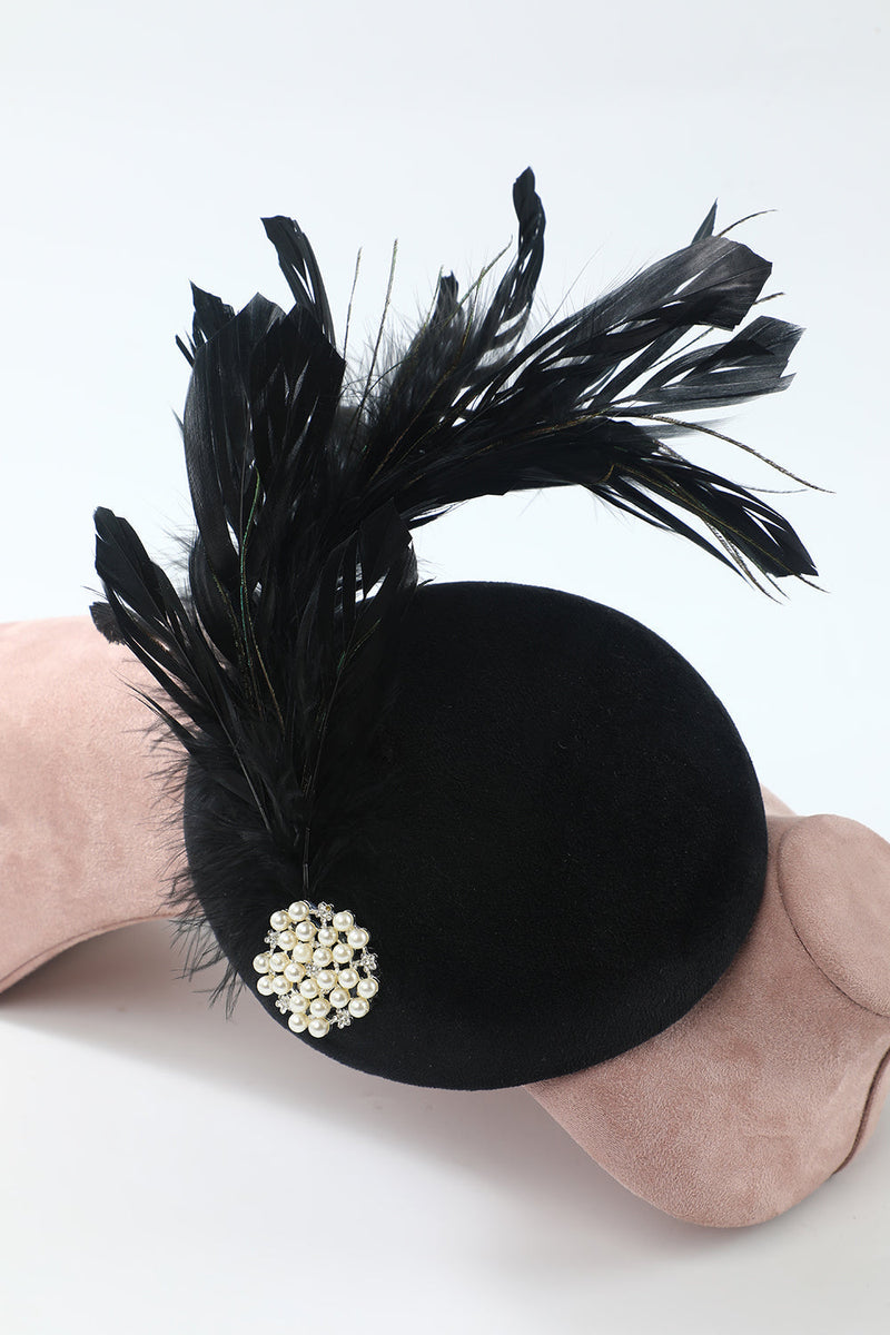 Load image into Gallery viewer, 1920s Black Feather Headpieces