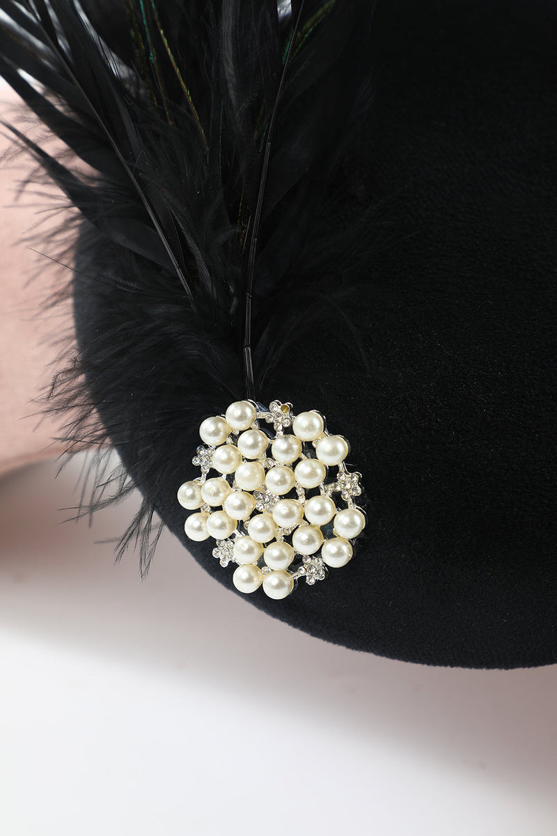 Load image into Gallery viewer, 1920s Black Feather Headpieces