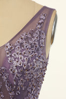 Load image into Gallery viewer, Tulle Purple A-line Prom Dress