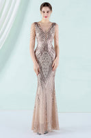 Load image into Gallery viewer, White Deep V Neck Mermaid Evening Dress