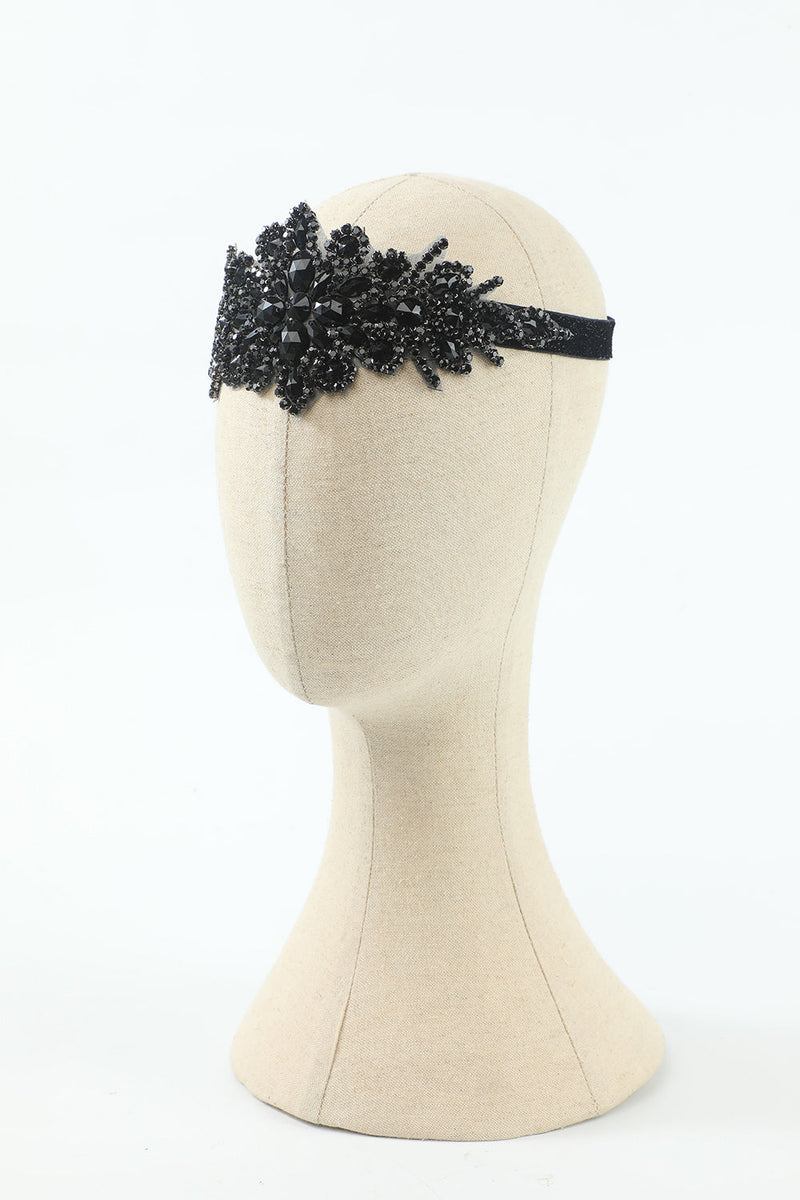 Load image into Gallery viewer, Black Headpiece Drop Earrings Five Pieces 1920s Accessories Set