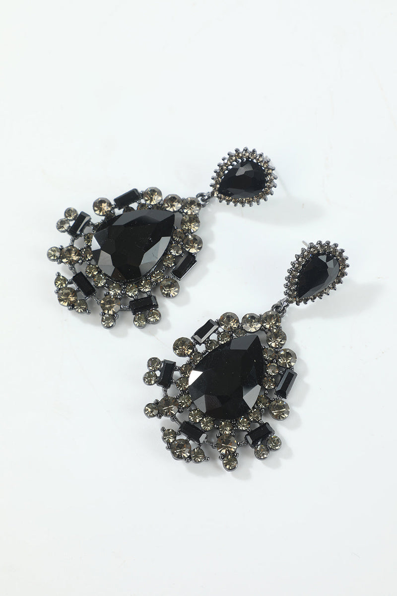Black Six Pieces Headpiece Golve Earrings 1920s Accessories Set main image 1