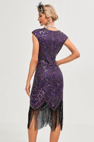 Load image into Gallery viewer, Sparkly Black Beaded Tassels 1920s Gatsby Dress