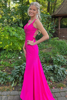 Load image into Gallery viewer, Lavender Rhinestone Spaghetti Straps Mermaid Prom Dress