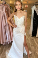 Load image into Gallery viewer, Sweetheart Hot Pink Long Prom Dress with Split Front