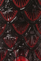 Load image into Gallery viewer, Red&Black 1920s Flapper Glitter Dresses