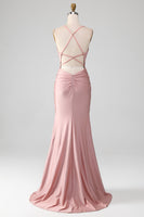 Load image into Gallery viewer, Sparkly Blush Beaded Long Mermaid Prom Dress