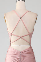 Load image into Gallery viewer, Sparkly Blush Beaded Long Mermaid Prom Dress