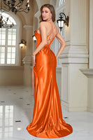 Load image into Gallery viewer, Fuchsia Mermaid Spaghetti Straps Long Prom Dress With Slit