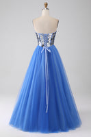 Load image into Gallery viewer, A-Line Sweetheart Mirror Royal Blue Prom Dress