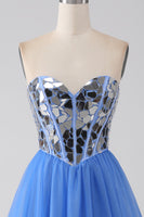Load image into Gallery viewer, A-Line Sweetheart Mirror Royal Blue Prom Dress