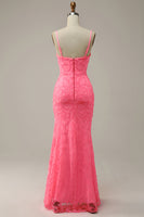 Load image into Gallery viewer, Blush Spaghetti Straps Sequins Mermaid Prom Dress