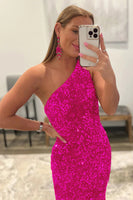 Load image into Gallery viewer, Coral Sequins Mermaid Long Prom Dress
