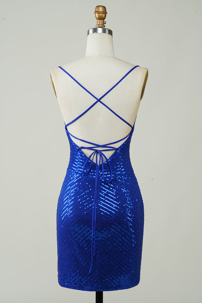 Queendancer Women Royal Blue Sequins Short Party Dress Sparkly Bodycon Spaghetti Straps Cocktail Dress queendanceruk Queendancer Women Royal Blue Sequins Short Party Dress Sparkly Bodycon Spaghetti Straps Cocktail Dress queendanceruk