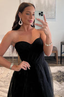 Load image into Gallery viewer, Black Sweetheart Tulle A-Line Prom Dress