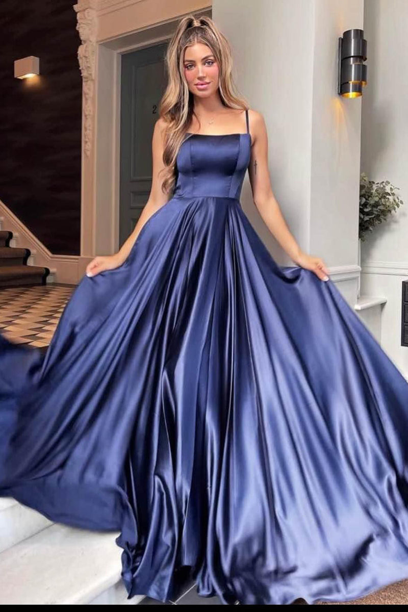 Load image into Gallery viewer, A-Line Spaghetti Straps Green Long Prom Dress