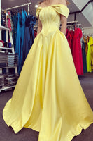 Load image into Gallery viewer, Off The Shoulder Light Pink Corset Prom Dress