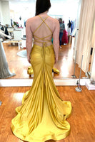 Load image into Gallery viewer, Mermaid Lace-Up Back Blue Long Prom Dress