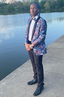 Load image into Gallery viewer, Flower Print Shawl Lapel Prom Suit For Men