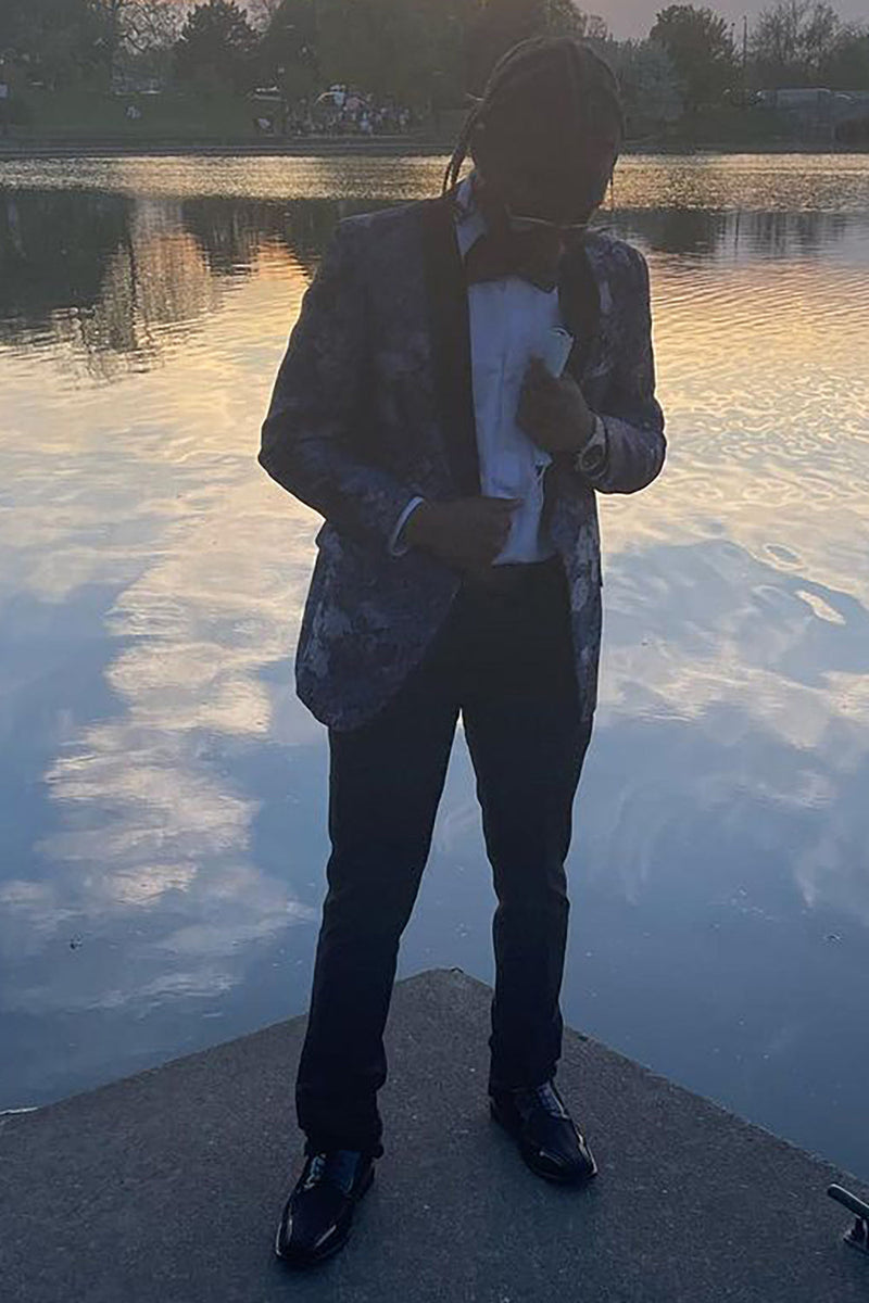 Load image into Gallery viewer, Flower Print Shawl Lapel Prom Suit For Men