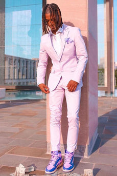 Pink Single Breasted Notched Lapel Men's Prom Suits