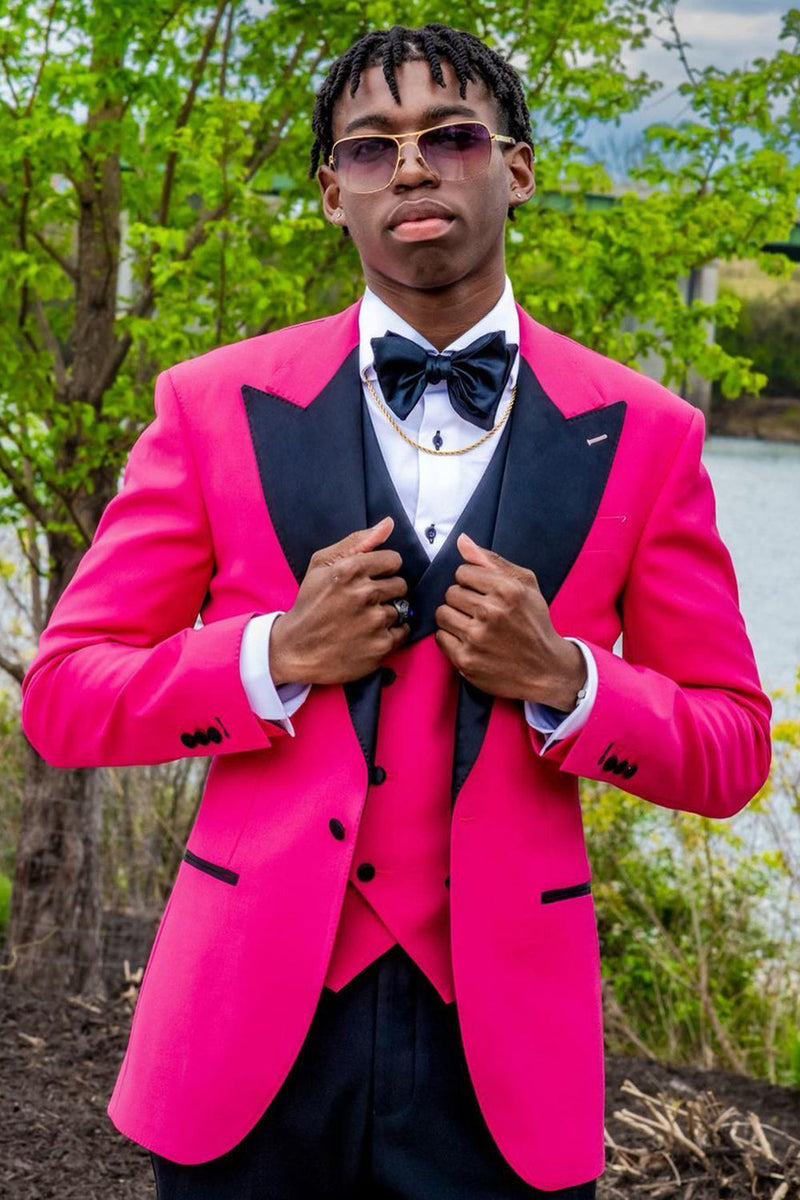 Dark Pink Prom Blazers Hot Pink White And Pink Tuxedo For Prom Men