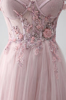 Load image into Gallery viewer, Off the Shoulder A Line Beaded Prom Dress with Slit