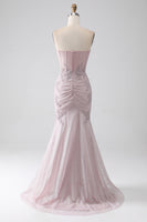 Load image into Gallery viewer, Sparkly Strapless Mermaid Corset Prom Dress with Appliques