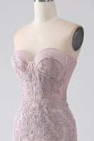 Load image into Gallery viewer, Sparkly Strapless Mermaid Corset Prom Dress with Appliques